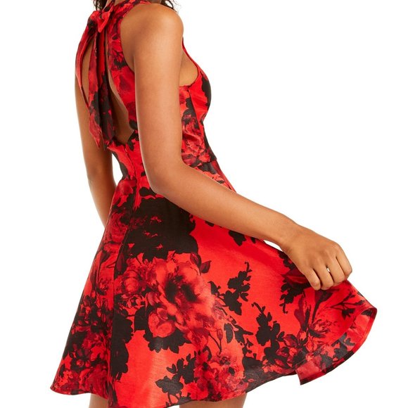 City Studios Womens Dress Juniors Size 3 Red Black - Picture 3 of 16